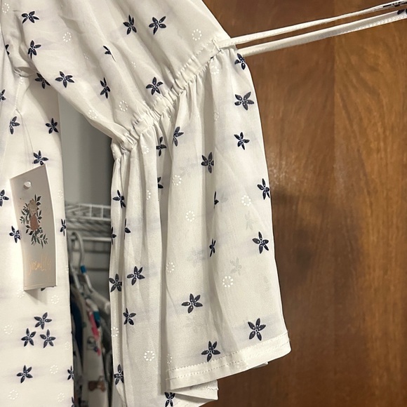 Siren Lily White and Blue Floral Dress - Picture 3 of 5